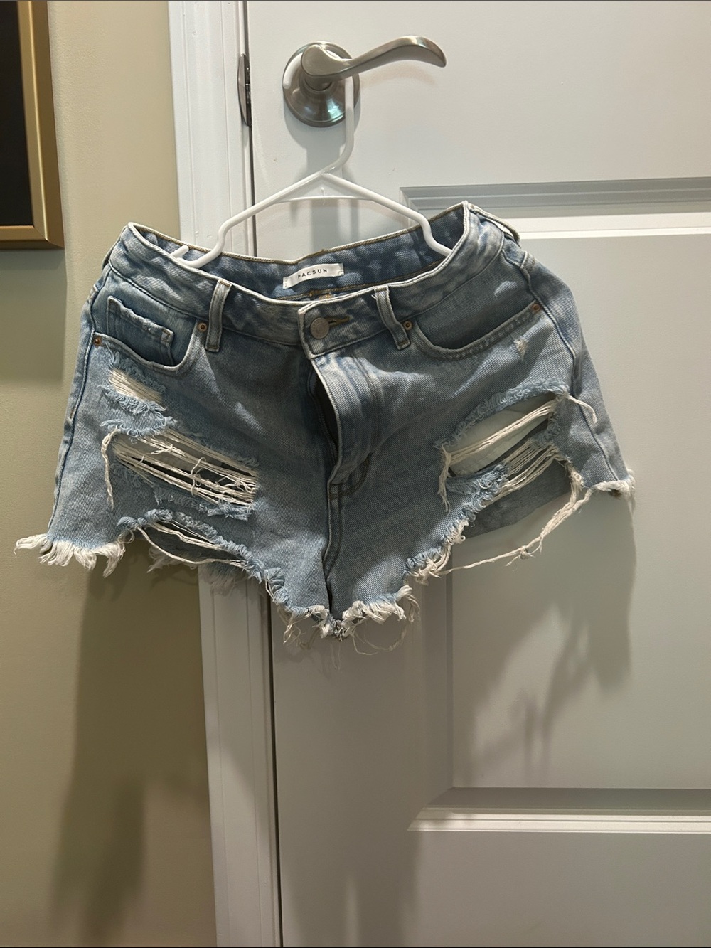 PacSun Light Wash Distressed Denim Cutoff Shorts